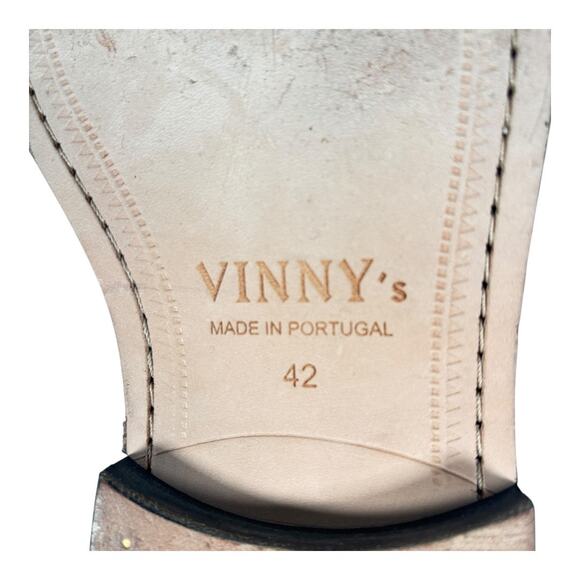 VINNYS SNAKESKIN PRINT LEATHER PENNY LOAFERS EU SIZE 42 - Picture 7 of 7